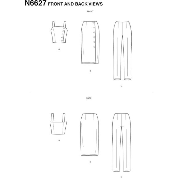 New Look Sewing Pattern N6627 Pants Top Skirt Misses Size 8-20 Easy to Sew - Picture 3 of 5